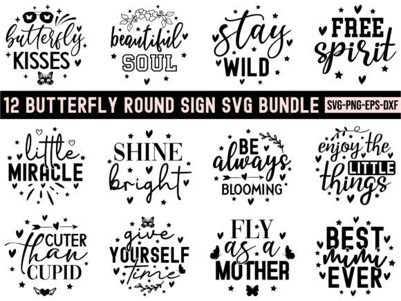 12 Butterfly Round Sign Svg Bundle Review