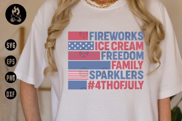 4th of July Word Art SVG for T-Shirt Designs