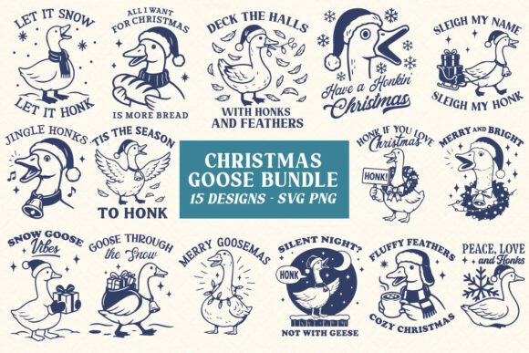 Christmas Goose Funny SVG PNG Bundle Review