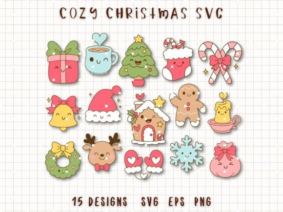 Cozy Christmas SVG Cute Holiday Clipart for Illustrations and Graphics