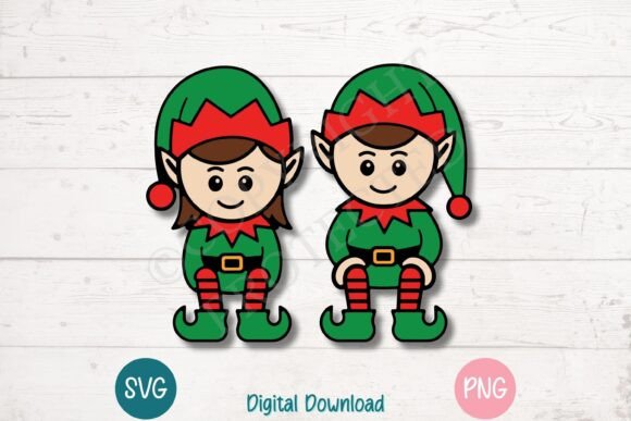 Cute Christmas Elf Clipart for Crafts and Graphics