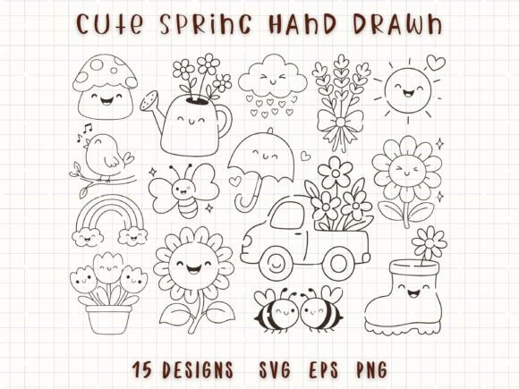 Cute Spring Flower Garden SVG for Illustrations and Graphics