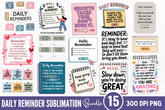 Daily Reminder Sublimation Quotes Bundle for Crafts and Graphics