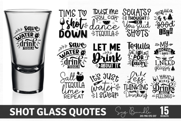 Funny Shot Glass Svg Bundle for Crafts and Graphics