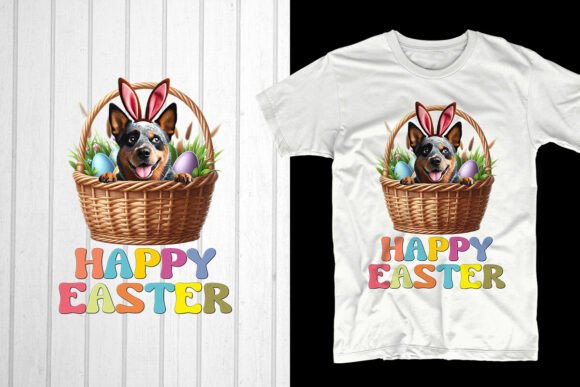 Happy Easter Blue Heeler Graphics for T-Shirt Designs