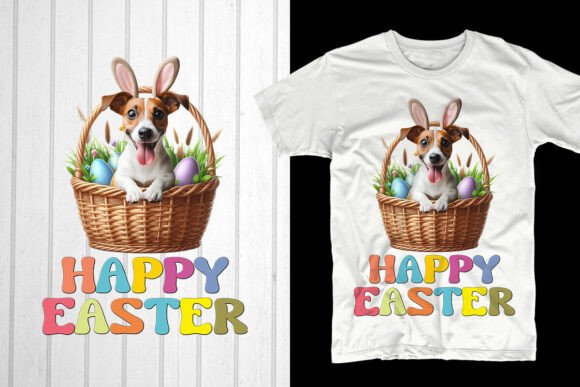 Happy Easter Jack Russell Dog Graphic for T-Shirt Designs