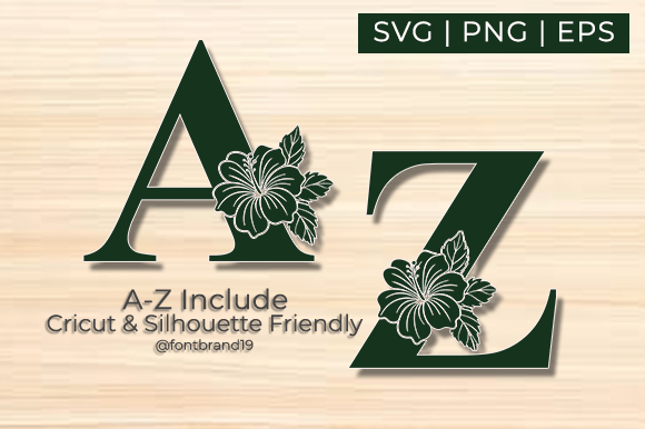 Hibiscus Floral Monogram SVG for Crafts and Graphics