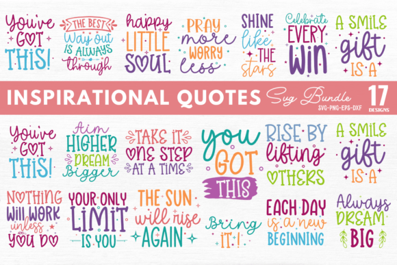 Inspirational Quotes SVG Bundle for Crafts and Graphics