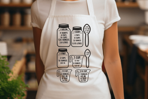 Kitchen Conversion Chart SVG Design 8 for Crafts and Graphics