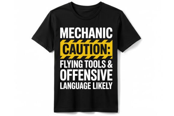 Mechanic Caution Warning T-Shirt Graphic