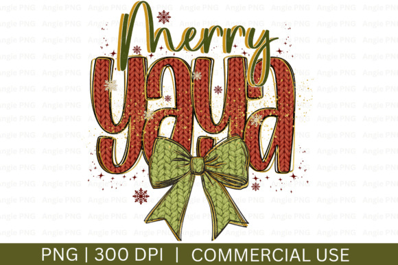 Merry Yaya Faux Crochet Yarn Christmas Graphics for Crafts