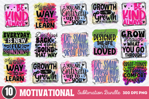 Motivational Quotes Sublimation Bundle for Crafts and Graphics