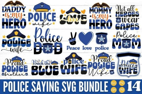 Police Thin Blue Line SVG Bundle for Crafts and Graphics