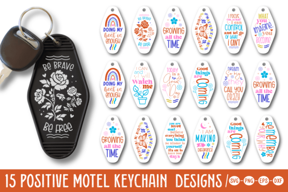Positive Motel Keychain SVG Bundle for Crafts and Graphics
