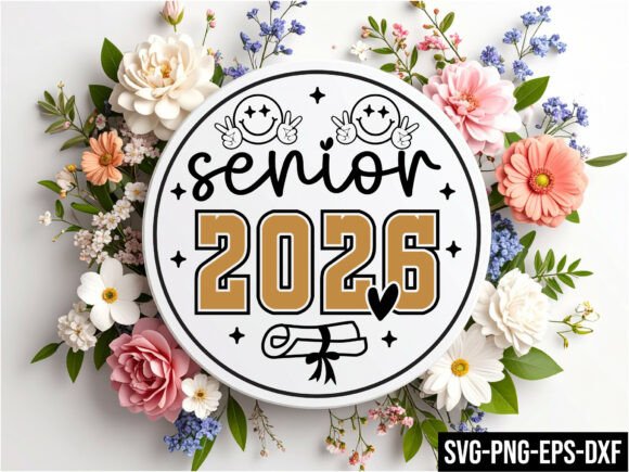 Senior 2026 Round Sign Svg for Crafts and Graphics